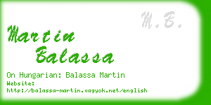 martin balassa business card